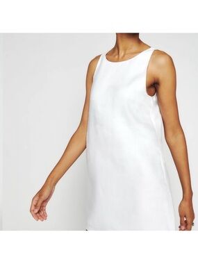 Abercrombie & Fitch White Linen Sleeveless Midi Dress Size Large